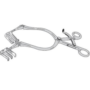 HARVEY-JACKSON LAMINECTOMY RETRACTOR, HINGED ARMS, BLADES 38MM WIDE X 44MM DEEP