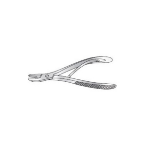 CAIRNS RONGEUR, FINE JAWS, ANGLED ON FLAT, SERRATED JAWS, CURVED HANDLES