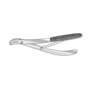 DANISH PATTERN RONGEUR, ANGLED ON FLAT, FINE JAWS, CURVED HANDLE, SCREW JOINT