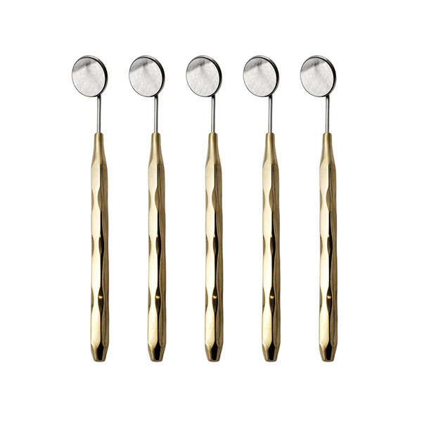 Dental Mirrors Set of 5 Gold Plated