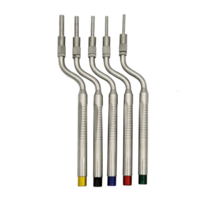Set of 5 Osteotomes Color Coded Adjustable Screw Concave Tip w/ Cassette